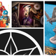 Clockwise from left: Marvel United, Mysterium Park, Power Rangers: Heroes of the Grid, and Free League Workshop.
